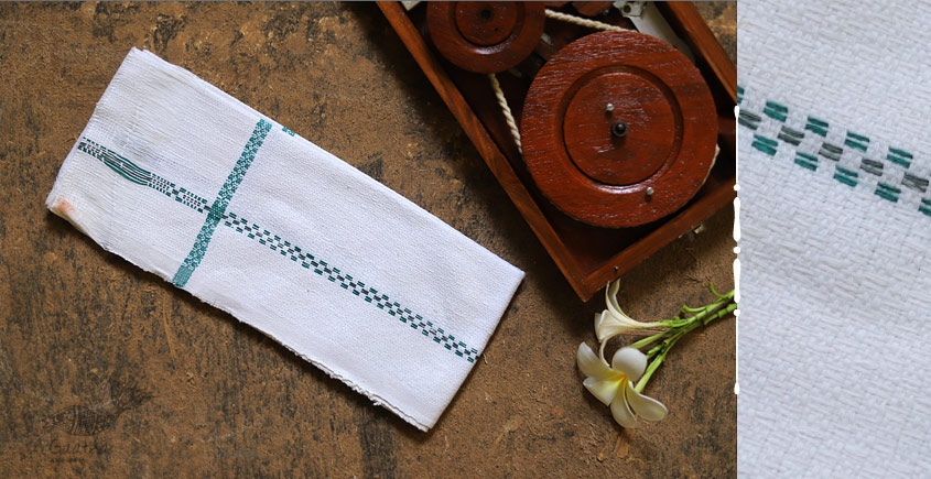 Swavalamban ◉ Handwoven ◉ Cotton Napkins ◉ 2 { white }